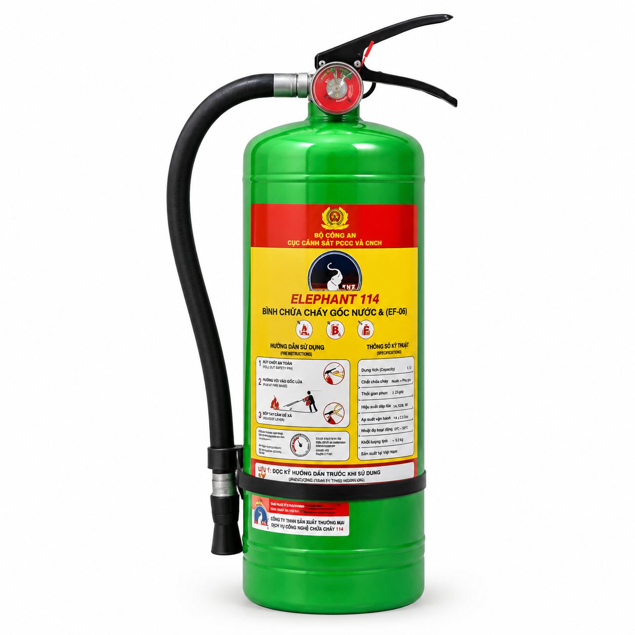 Bình chữa cháy gốc nước 6L Elephant 114 EF-06 (Bộ Công An)
